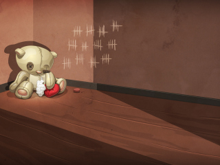 Poor Old Teddy With Broken Heart wallpaper 320x240