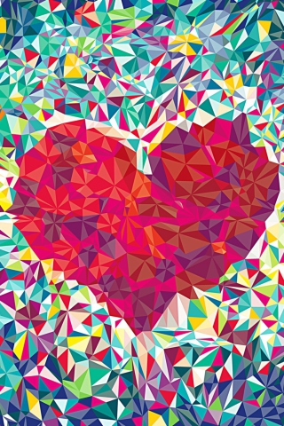 Das Fractal Heart Wallpaper 320x480