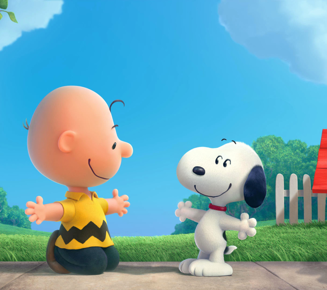 Обои The Peanuts Movie with Snoopy and Charlie Brown 1080x960