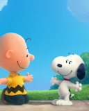 The Peanuts Movie with Snoopy and Charlie Brown wallpaper 128x160