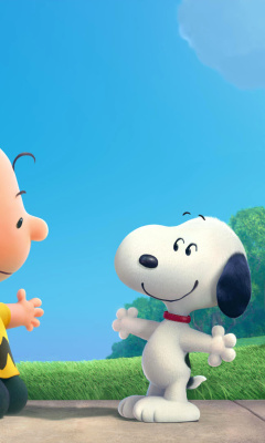 Fondo de pantalla The Peanuts Movie with Snoopy and Charlie Brown 240x400