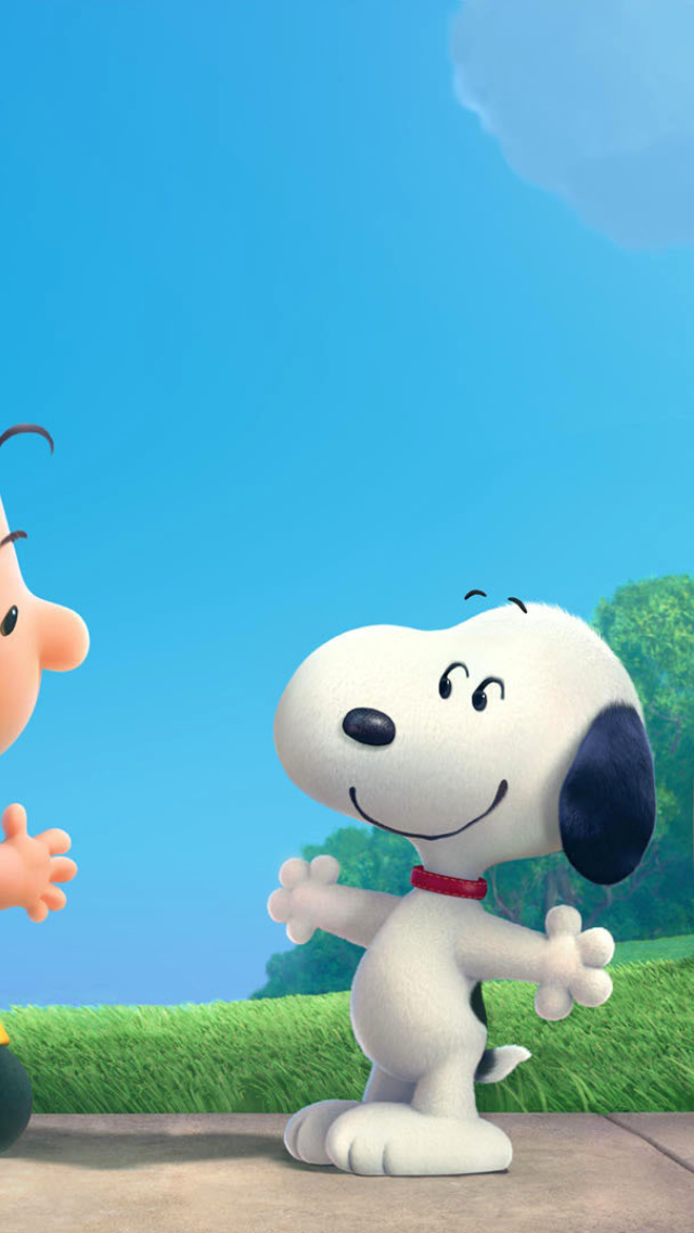 Fondo de pantalla The Peanuts Movie with Snoopy and Charlie Brown 640x1136