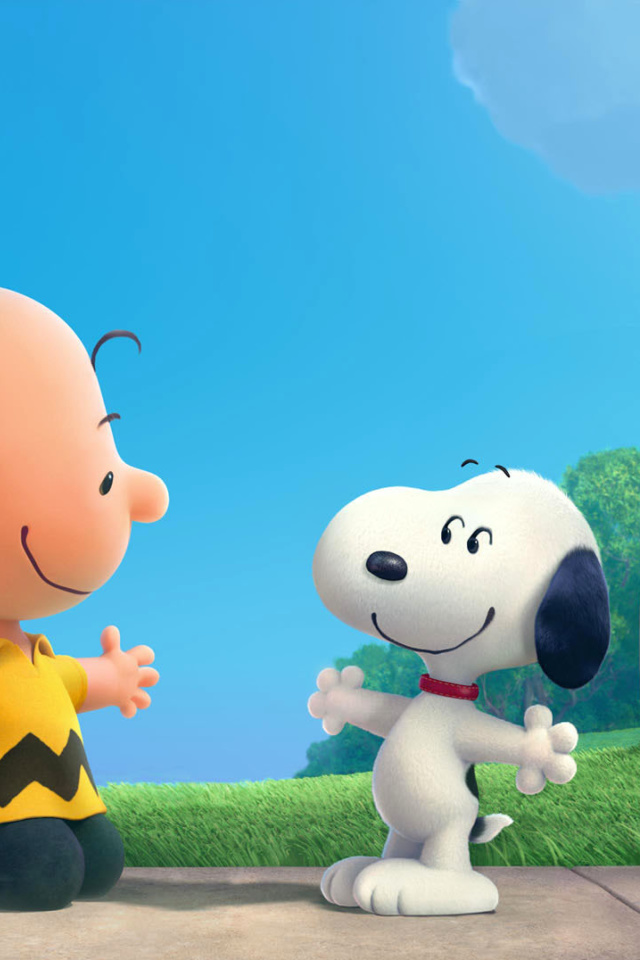 Sfondi The Peanuts Movie with Snoopy and Charlie Brown 640x960