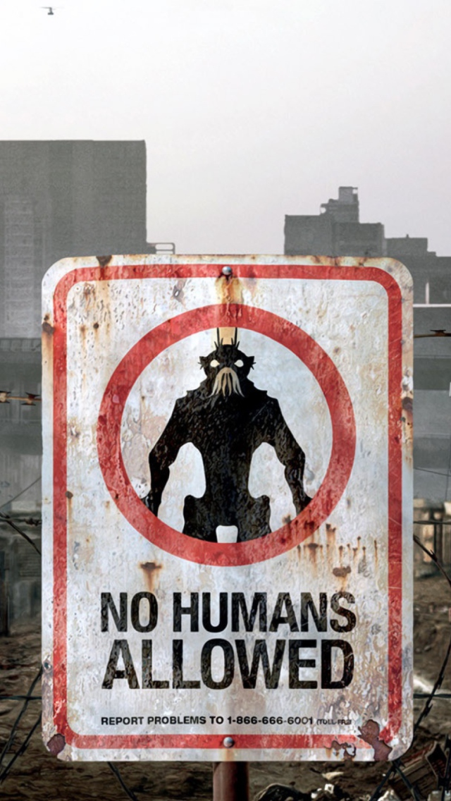 Fondo de pantalla No Humans Allowed 640x1136