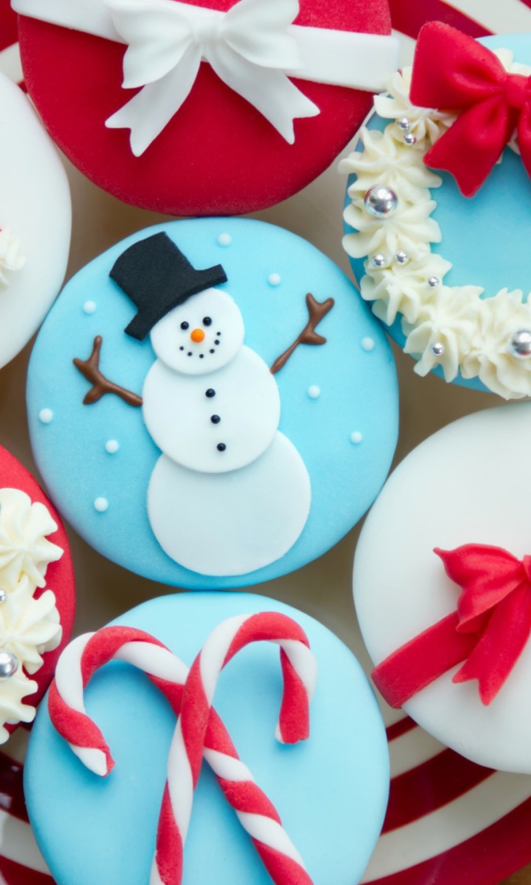 Fondo de pantalla Christmas Cupcakes 768x1280