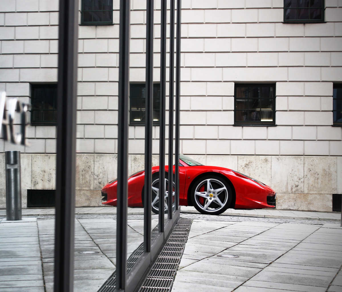 Fondo de pantalla Red Ferrari 458 Italia 1200x1024