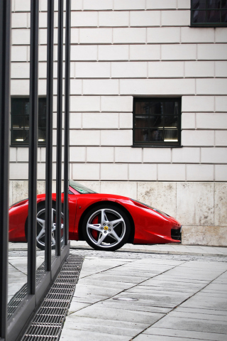 Обои Red Ferrari 458 Italia 320x480
