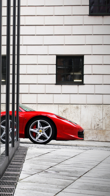 Fondo de pantalla Red Ferrari 458 Italia 360x640