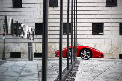Fondo de pantalla Red Ferrari 458 Italia 480x320
