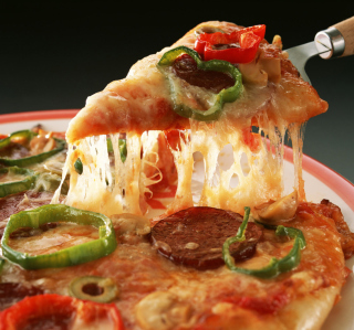 Kostenloses Slice of Pizza Wallpaper für 208x208