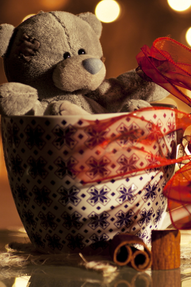 Das Lovely Teddy Bear Wallpaper 640x960