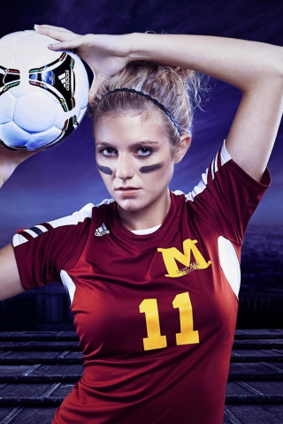 Das Football Fan Girl Cheerleader Wallpaper 320x480