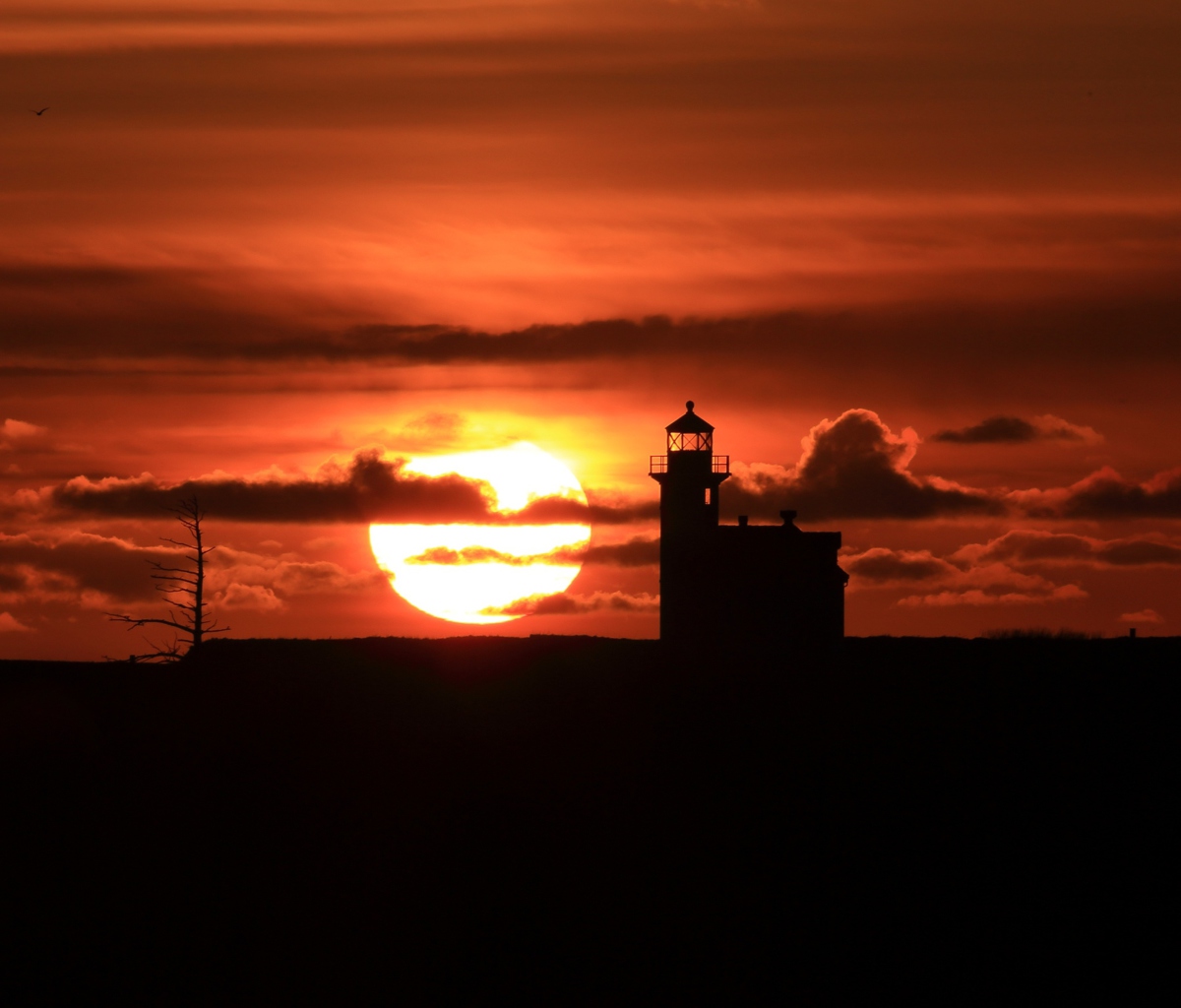 Обои Lighthouse At Sunset 1200x1024