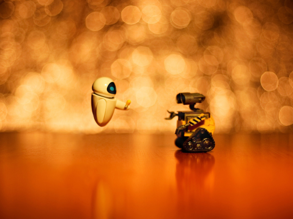 Wall E And Eve wallpaper 1024x768