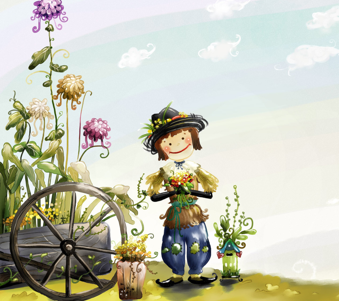 Das Happy Scarecrow Wallpaper 1080x960