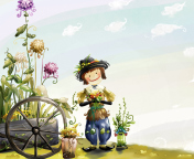 Fondo de pantalla Happy Scarecrow 176x144