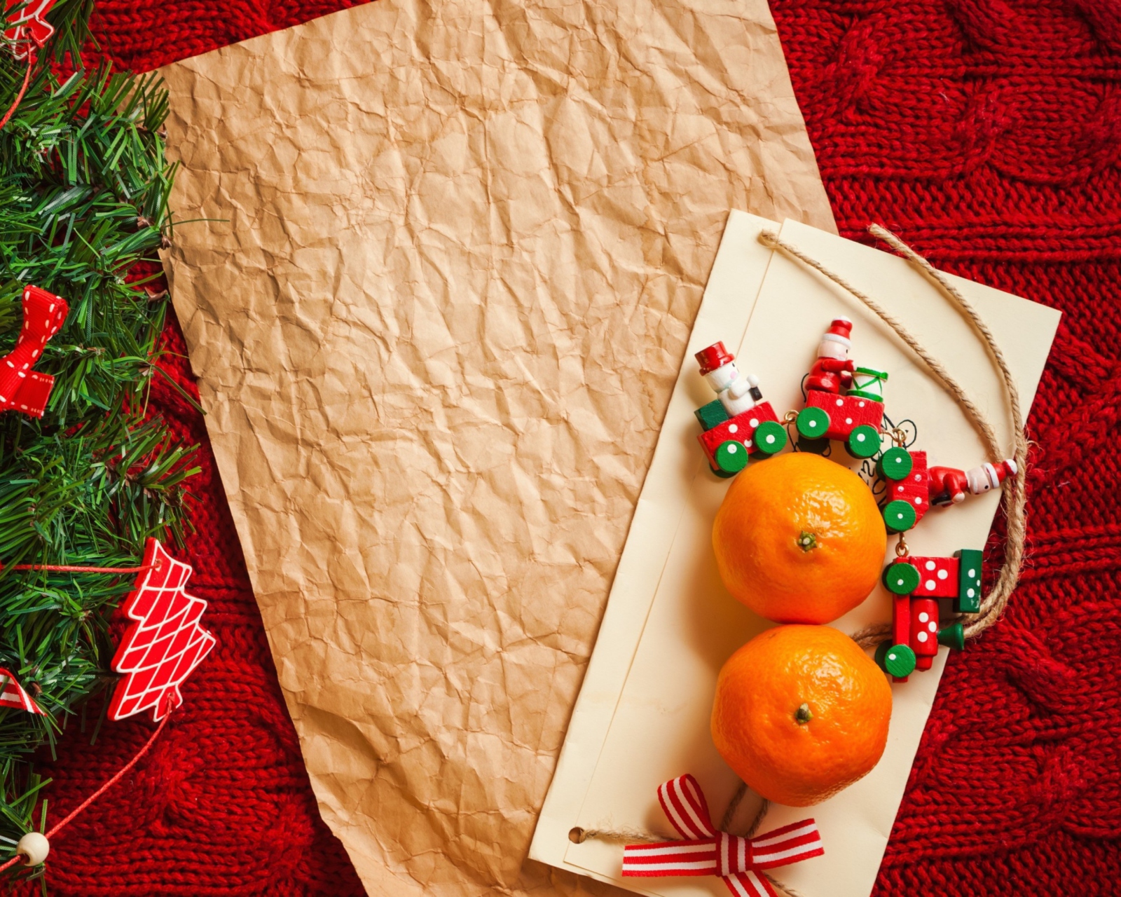 Das Christmas Tangerines Wallpaper 1600x1280