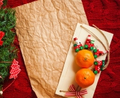 Das Christmas Tangerines Wallpaper 176x144