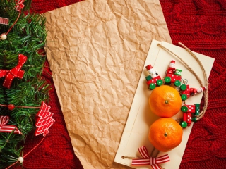 Das Christmas Tangerines Wallpaper 320x240
