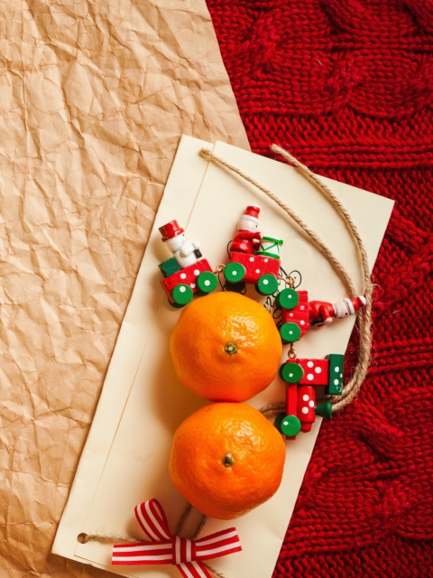 Christmas Tangerines wallpaper 480x640