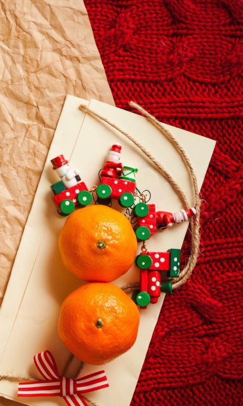 Das Christmas Tangerines Wallpaper 480x800