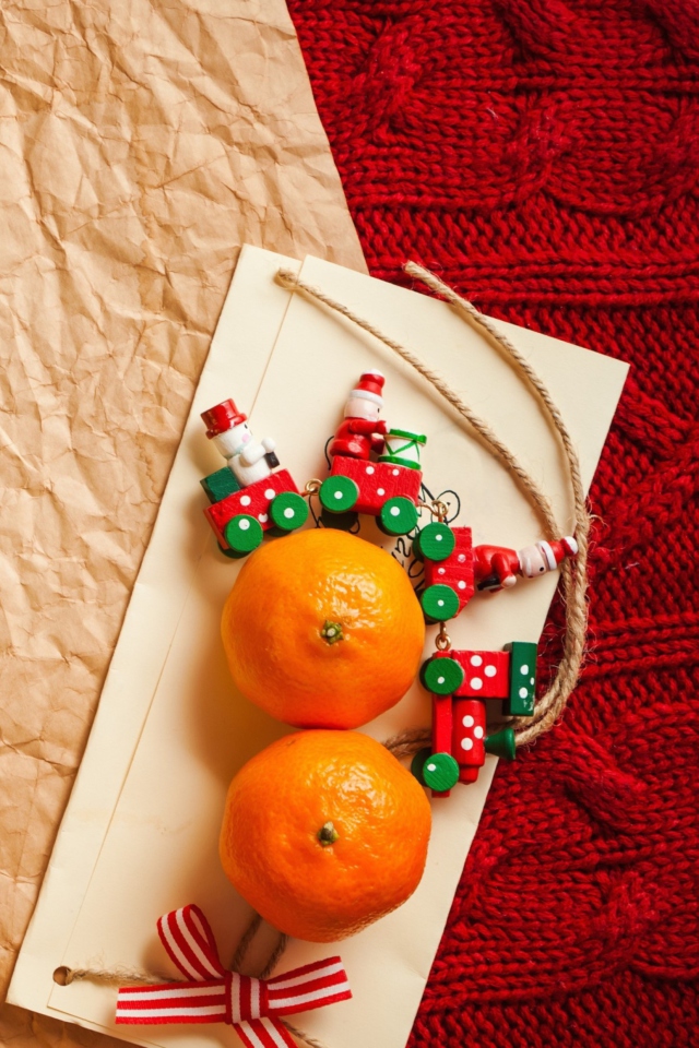 Fondo de pantalla Christmas Tangerines 640x960