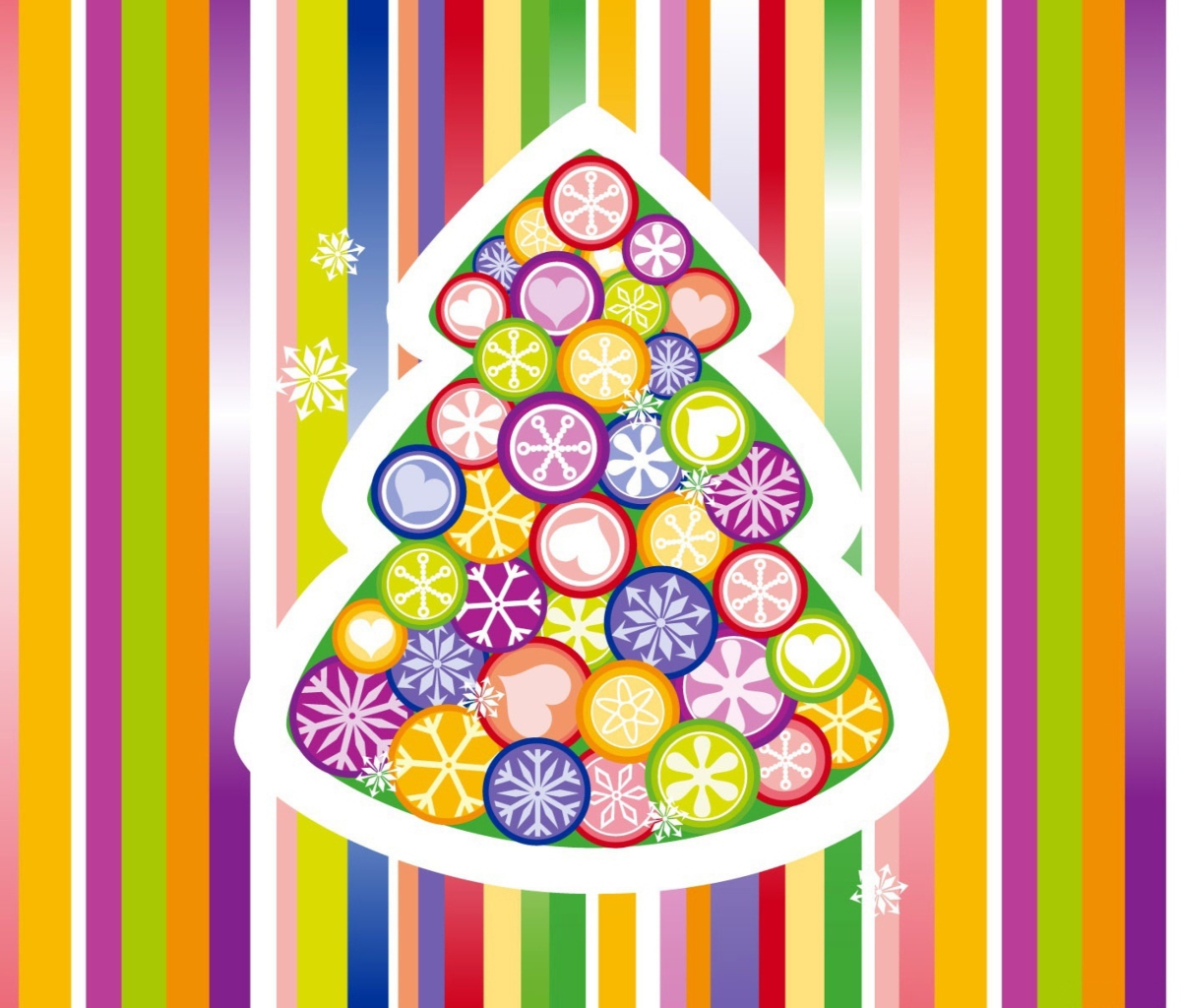 Fondo de pantalla Colorful Christmas Tree 1200x1024