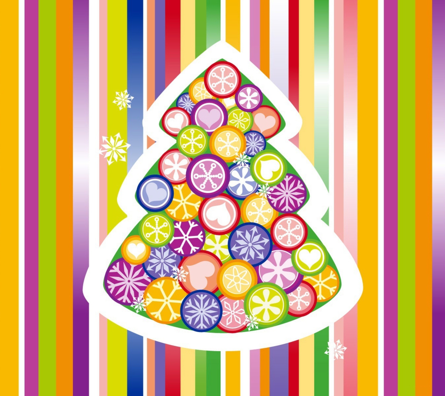 Das Colorful Christmas Tree Wallpaper 1440x1280