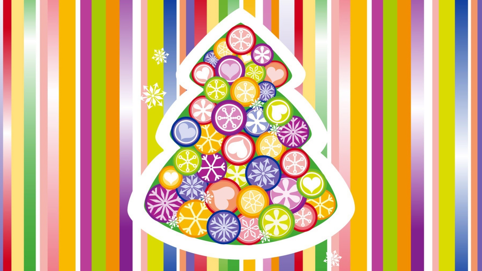 Fondo de pantalla Colorful Christmas Tree 1600x900