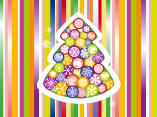 Das Colorful Christmas Tree Wallpaper 320x240