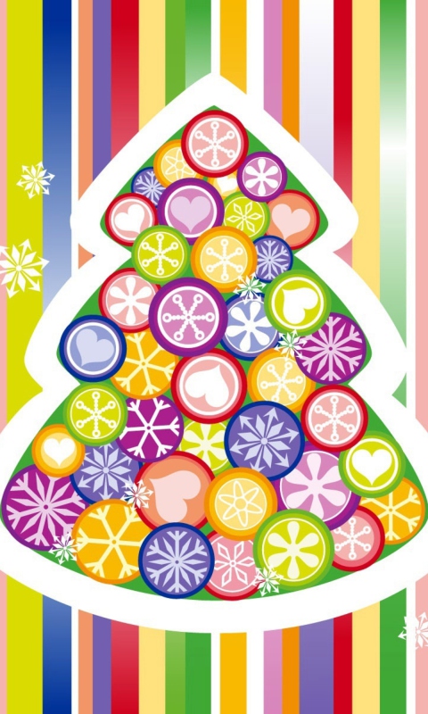 Colorful Christmas Tree wallpaper 480x800