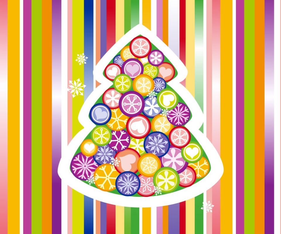 Colorful Christmas Tree wallpaper 960x800