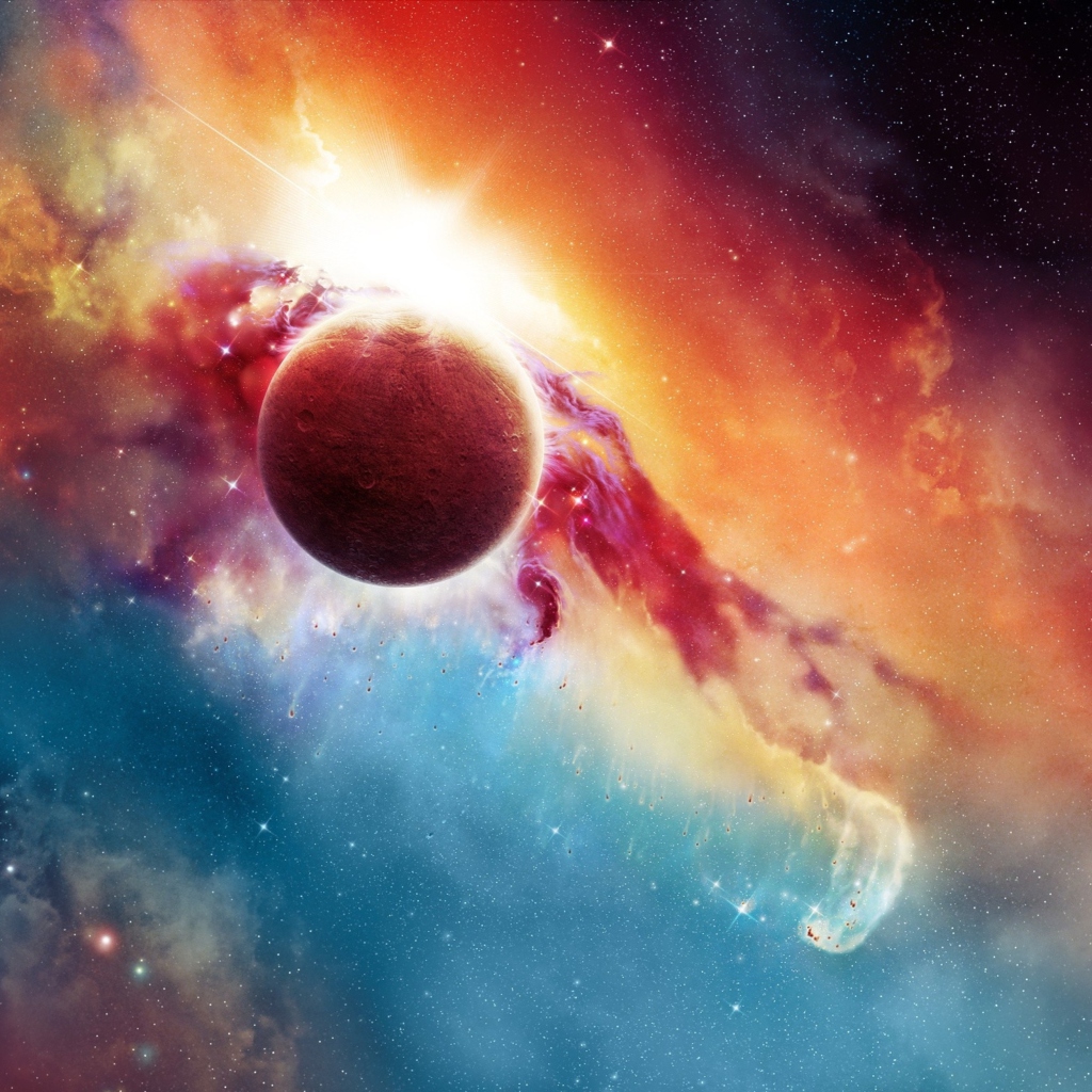 Fondo de pantalla Colorful Space And Planet 1024x1024