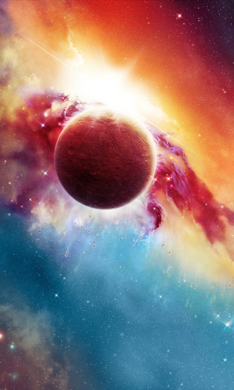 Colorful Space And Planet wallpaper 768x1280