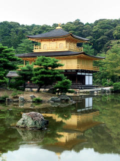 Fondo de pantalla House On River In Japan 240x320