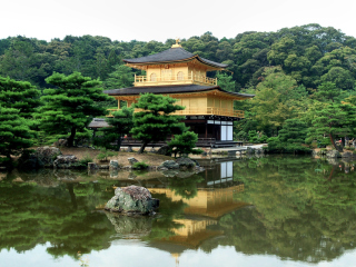 Das House On River In Japan Wallpaper 320x240