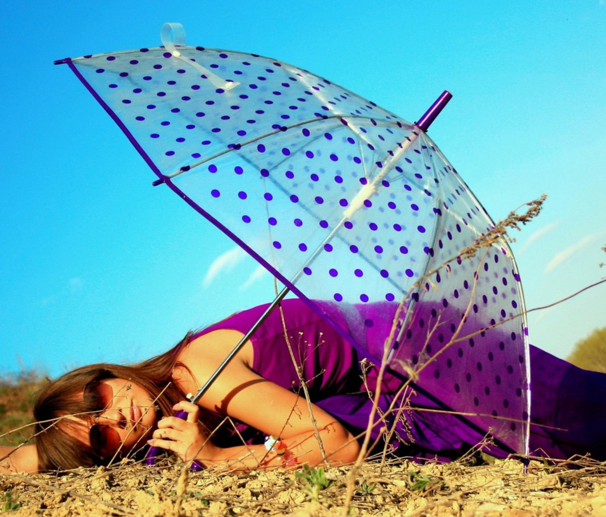 Das Girl Under Umbrella Wallpaper 1200x1024