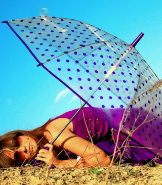 Girl Under Umbrella Wallpaper for Nokia C1-01