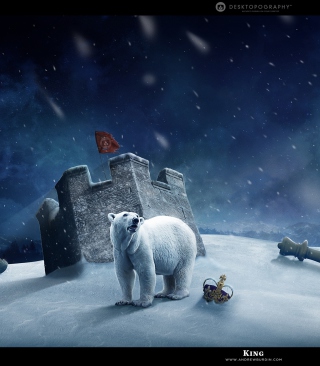Kostenloses White Bear Polar King Wallpaper für iPhone 5C