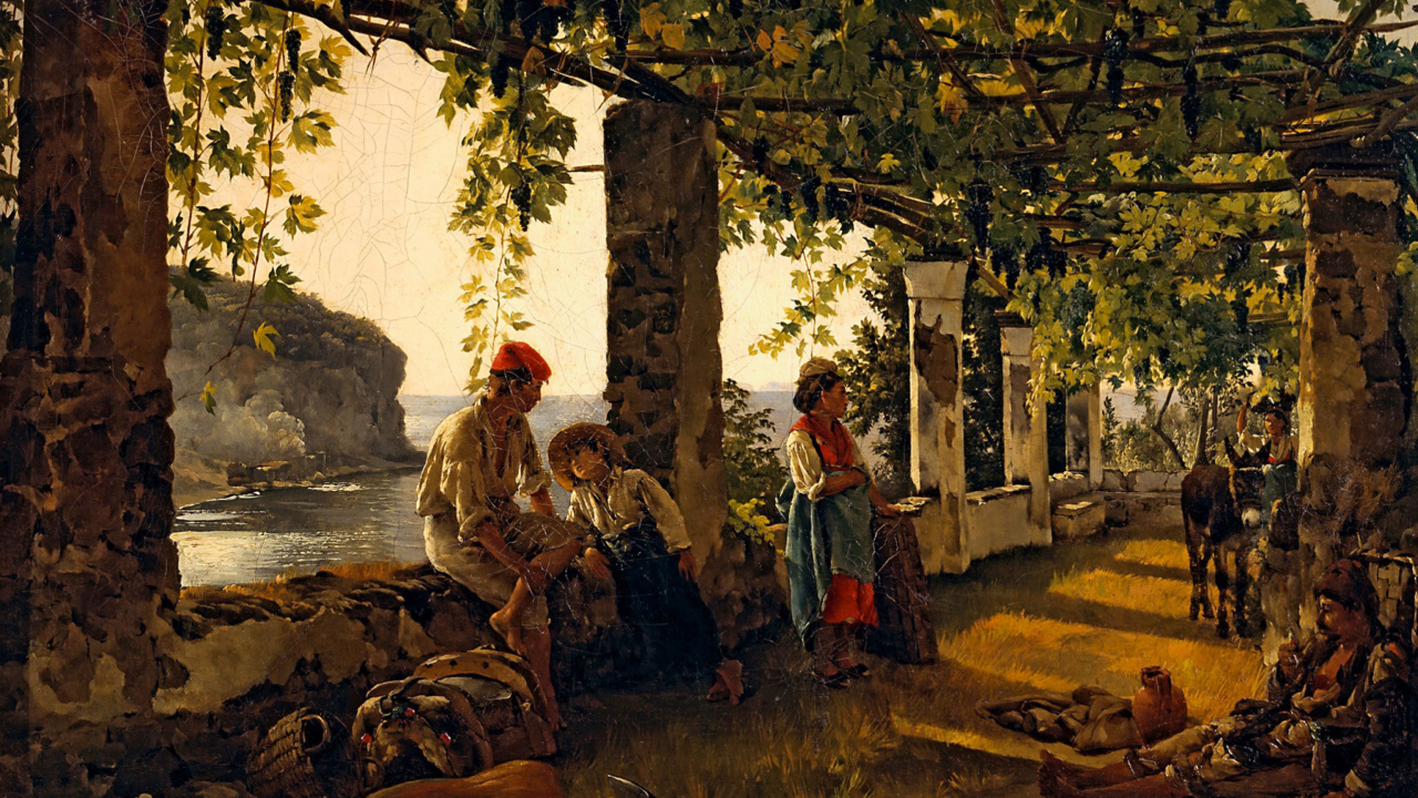 Обои Sylvester Shchedrin, Terrace of the Seashore 1280x720