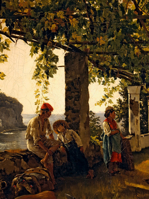 Das Sylvester Shchedrin, Terrace of the Seashore Wallpaper 480x640