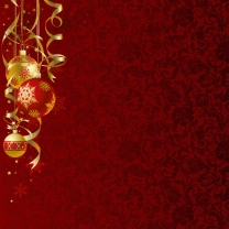 Das Red Xmas Ornaments Wallpaper 208x208