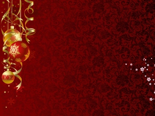 Das Red Xmas Ornaments Wallpaper 320x240