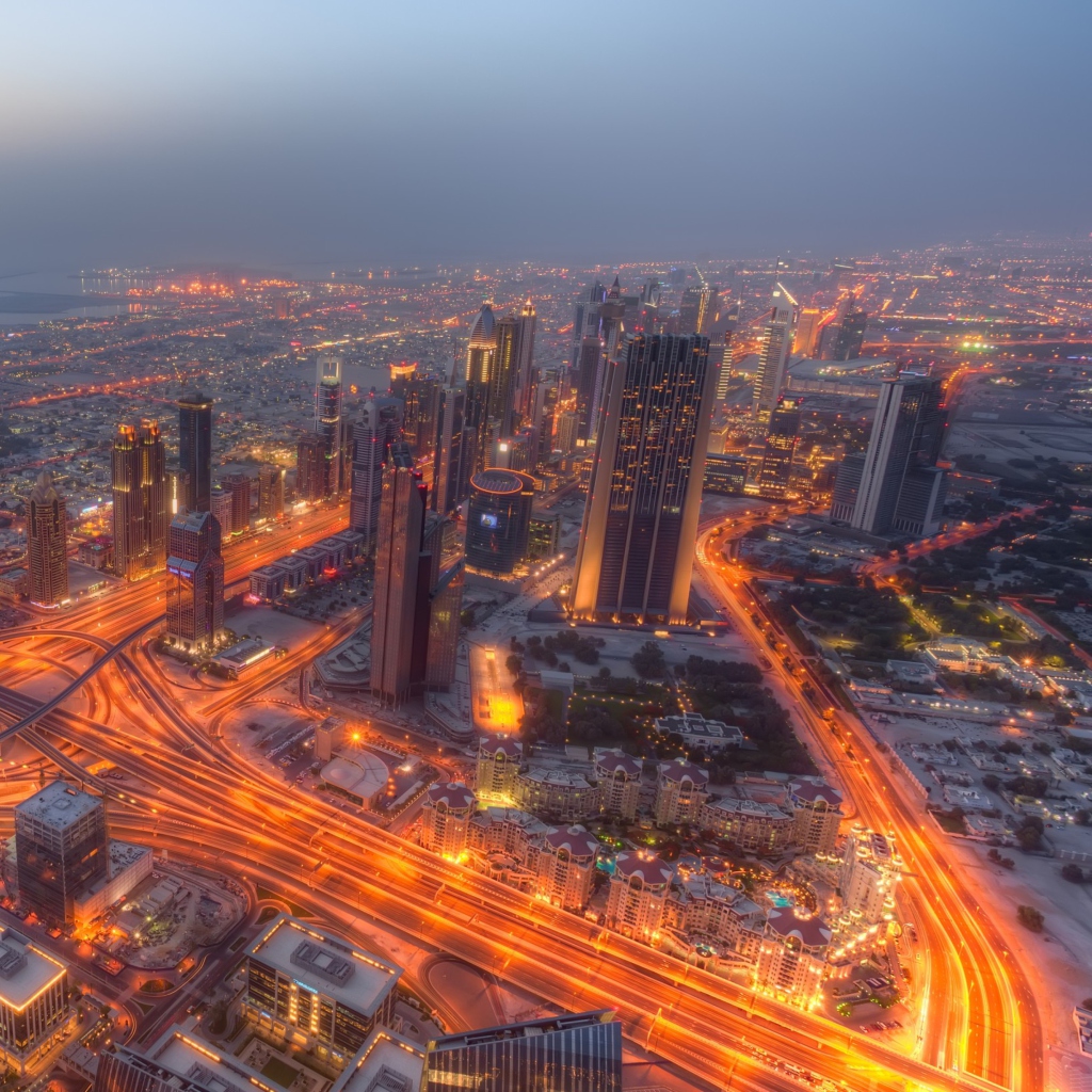 Обои Dubai City Lights 1024x1024