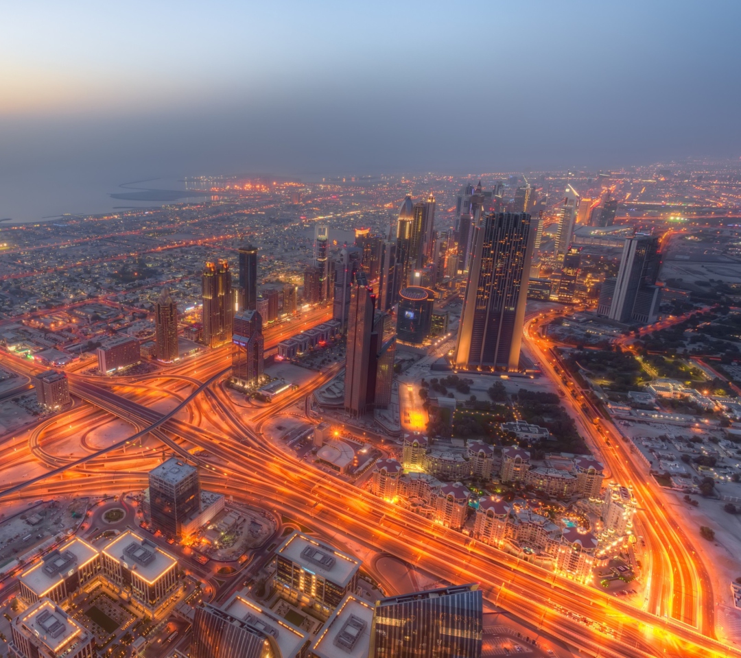 Das Dubai City Lights Wallpaper 1080x960