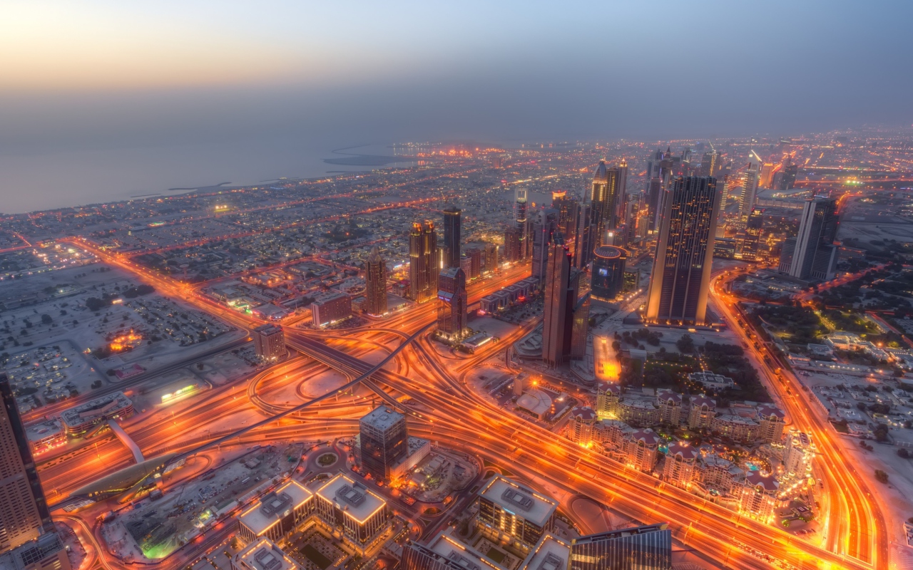 Dubai City Lights wallpaper 1280x800