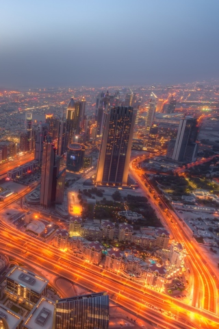 Sfondi Dubai City Lights 320x480