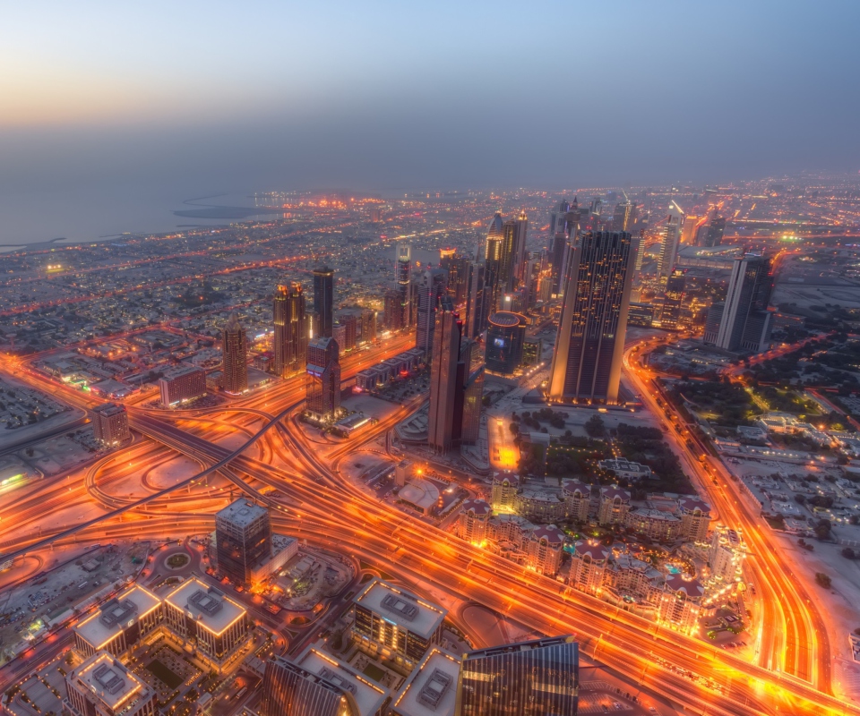Обои Dubai City Lights 960x800