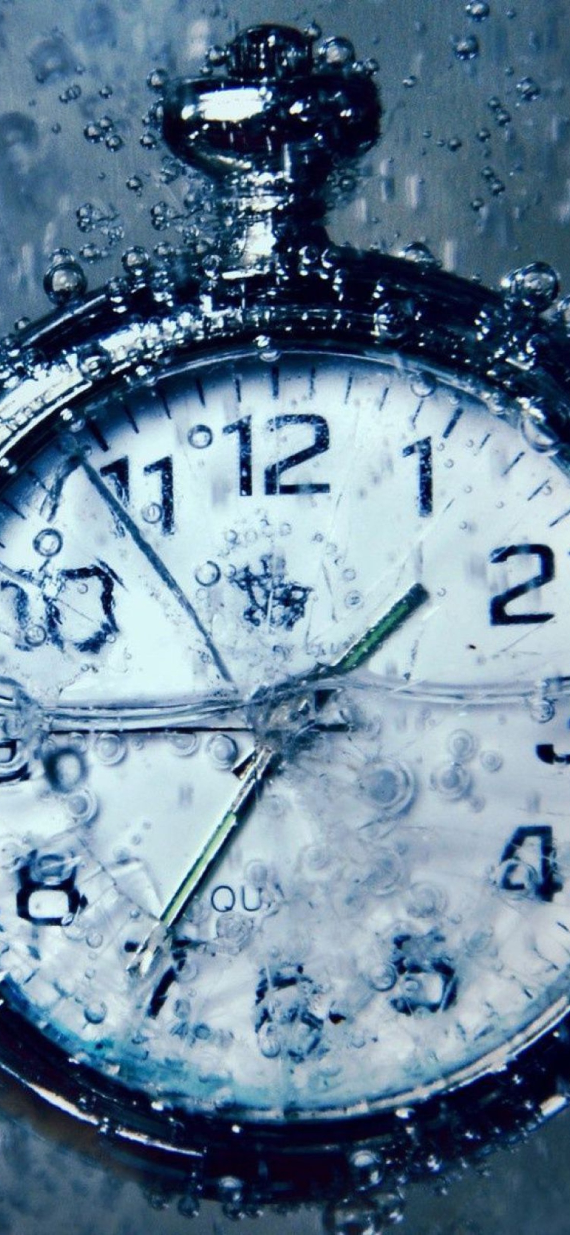Обои Frozen Time Clock 1170x2532