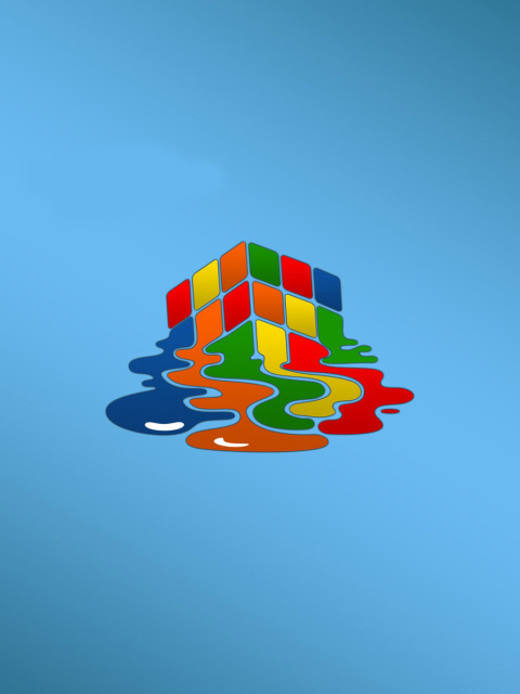 Rubiks cube puzzle wallpaper 480x640